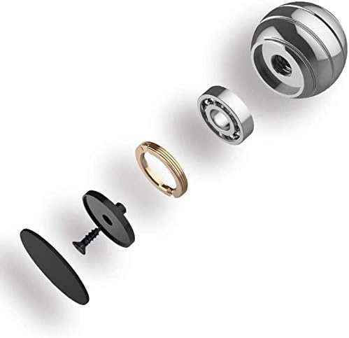 Kinetic Desk Toys,Full Body Optical Illusion Spinner Ball,Gifts for Men,Women,Kids 1.5” Size (Silver)