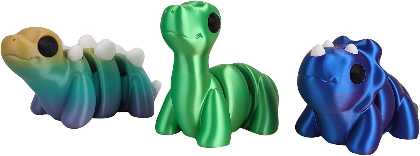 3D Printed Dinosaur with Flexible Articulated Joints, Fun Desk Toy for Stress and Anxiety Relief, Unisex Adults,Desktop Pet,Gift idea (Brontosaurus)