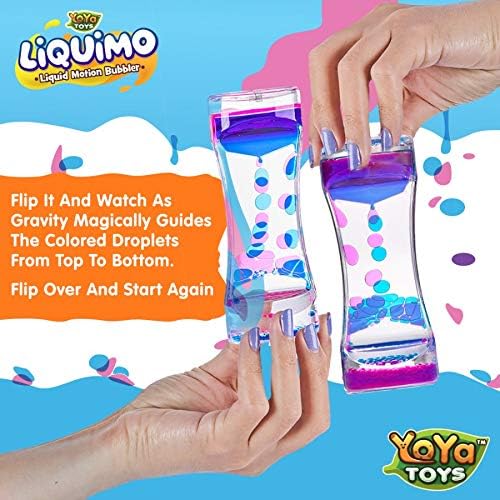 YoYa Toys Liquimo - Calming Liquid Motion Bubbler - 3 Pack - Toys for Kids and Adults - Hourglass Bubbler Timer - Handheld Game - Toys for Autistic Children