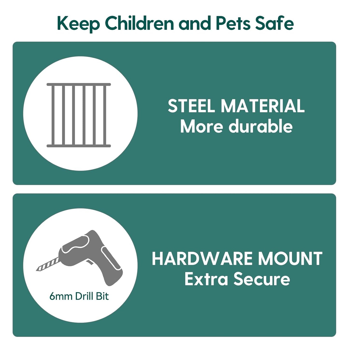 Babelio 31.5-55" No Bottom Bar Baby Gate Extra Wide, 2-in-1 Auto Close Dog Gate for The House, Stairs and Doorways, with Large Walk Thru Door, Grey