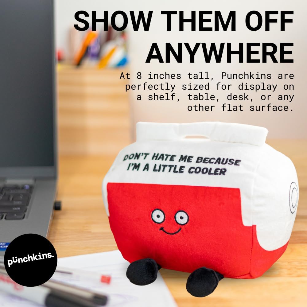 Mushroom Foodie Plushie, Funny Pun Meme Gag Gift, White Elephant, Stocking Stuffer Present, Great for Emotional Support, Fun Desk Accessory, Weighted Base for Display