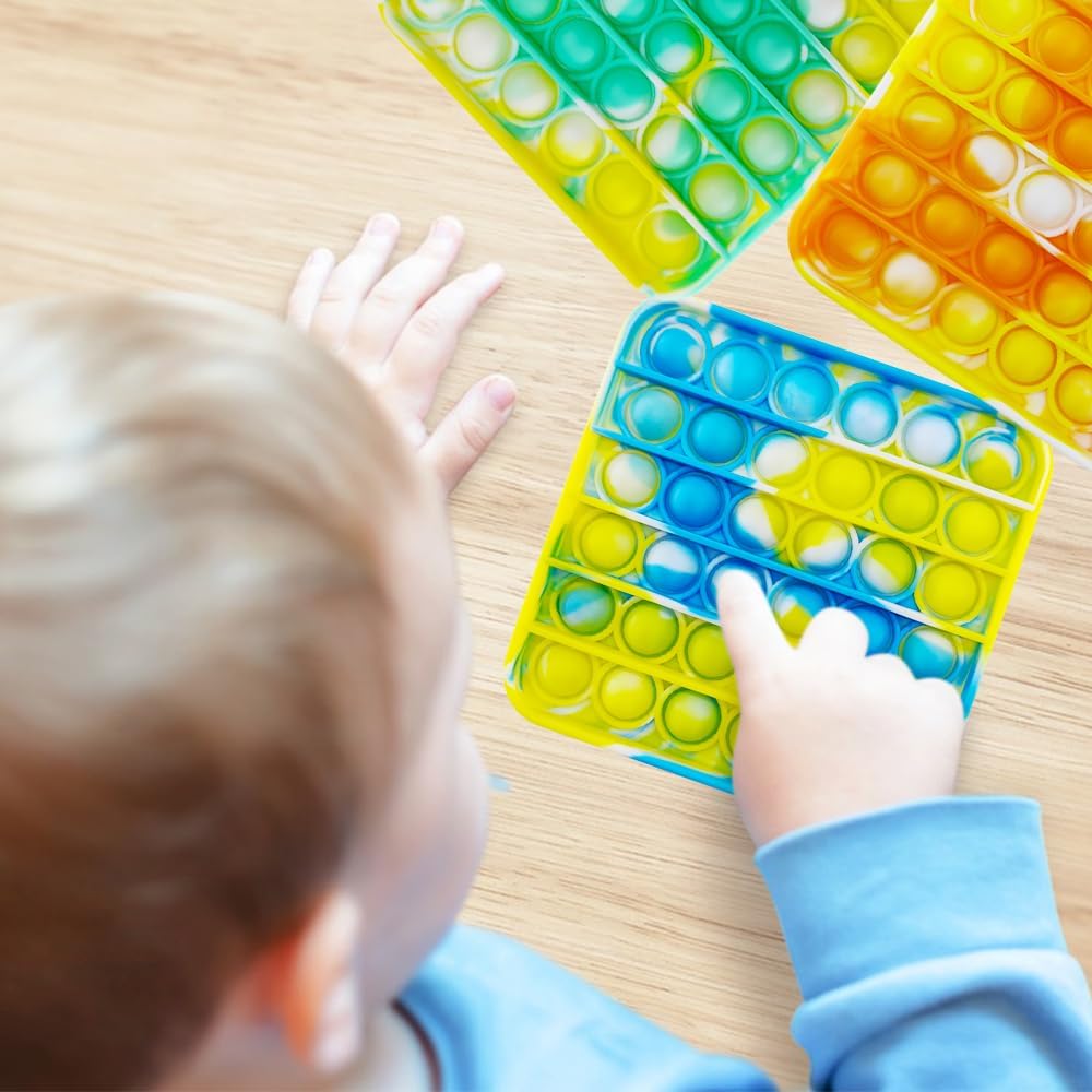 12 Pcs Pop Bubble Fidget Toys for Party Favors, Stress Relief Pressure Relieving Toys for Kids, Birthday Gifts and Classroom Game Prize Supplies, Christmas Party Gift for Kid and Adults