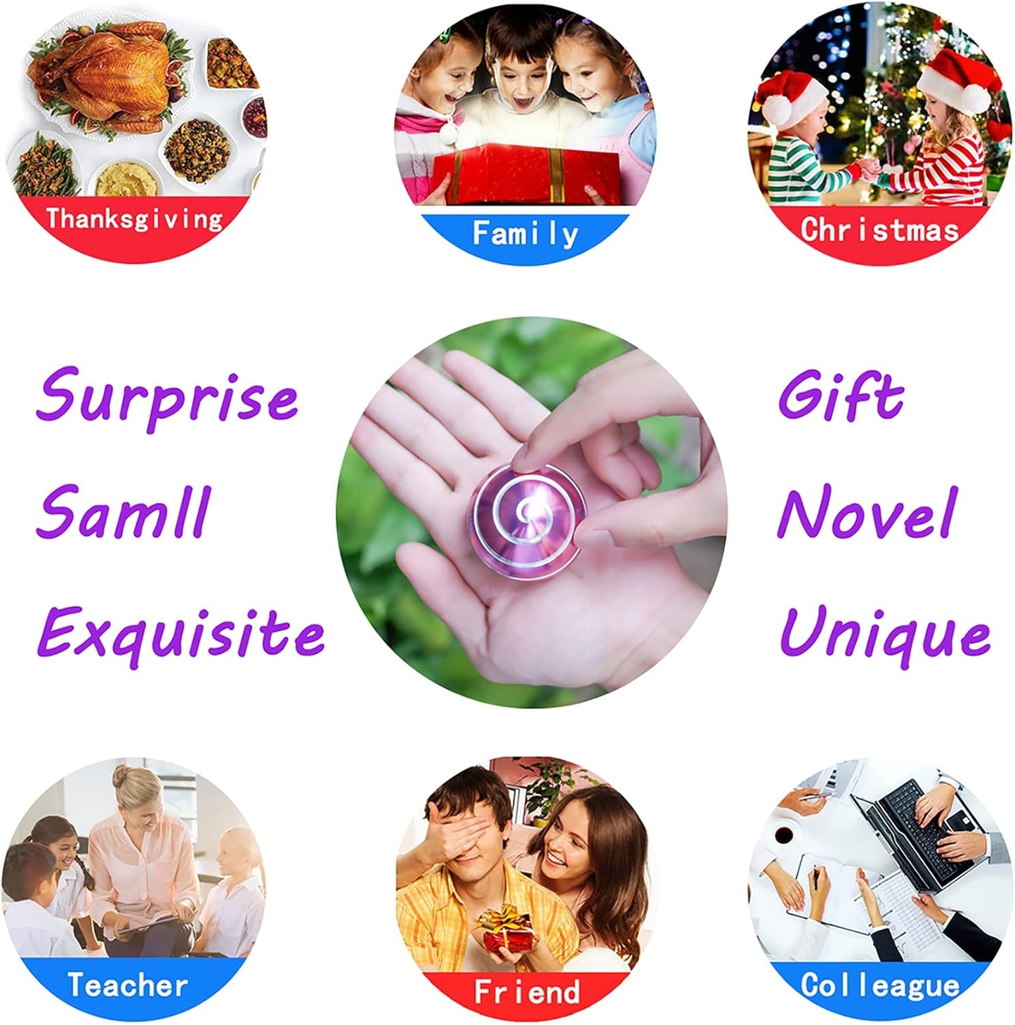 Desk Fidget Toys for Kinetic Toy: Cool Gadgets Cool Stuff for Adults Kids Teens, Spinning Up to 180 Seconds, Stress Relief Toy for Christmas Optical-Illusion Gift for Office School Home Women Men