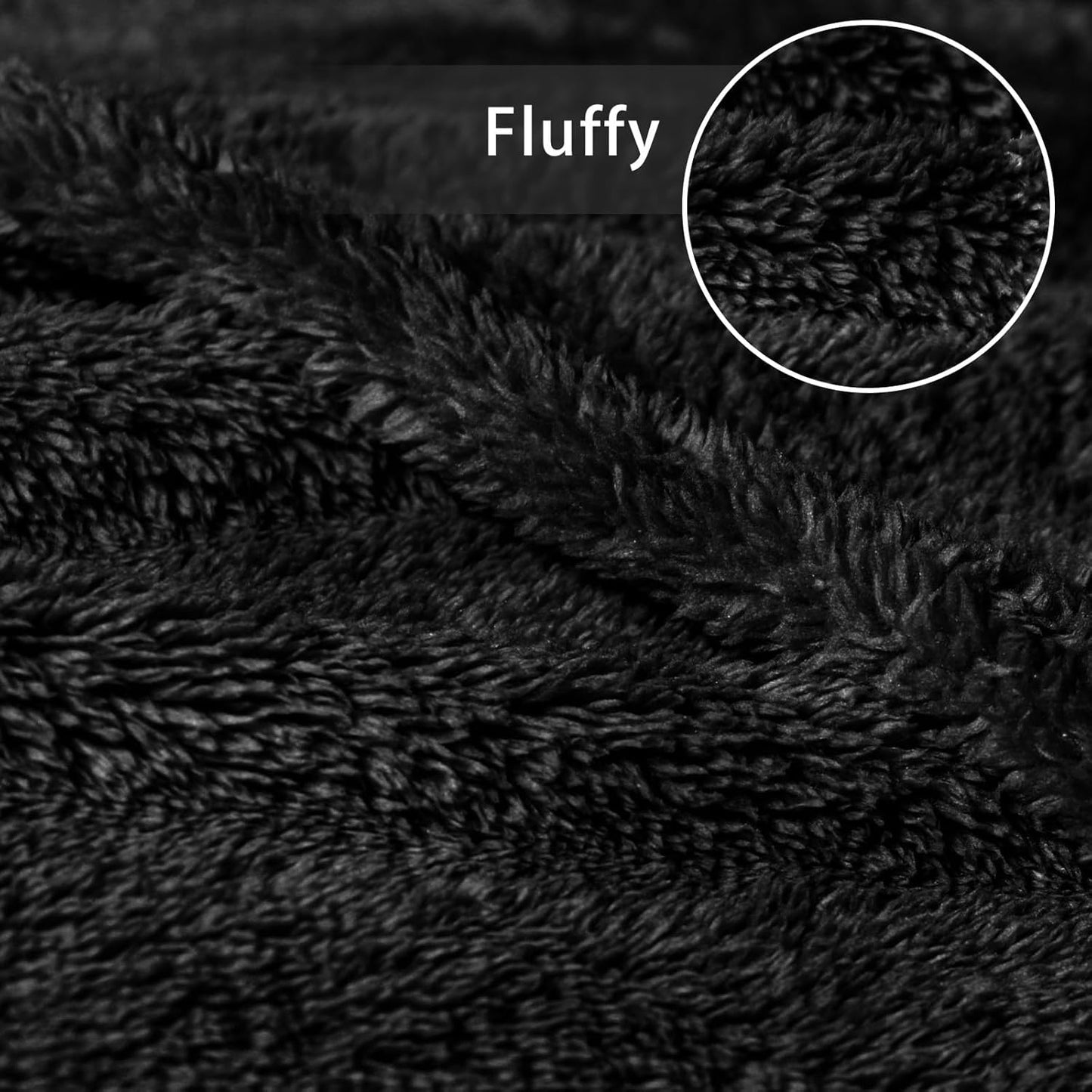 Exclusivo Mezcla Soft Fleece Throw Blanket for Couch, Super Soft Velvet Plush Bed Blanket, Fuzzy Cozy and Warm for All Seasons, 50x60 Inches, Black