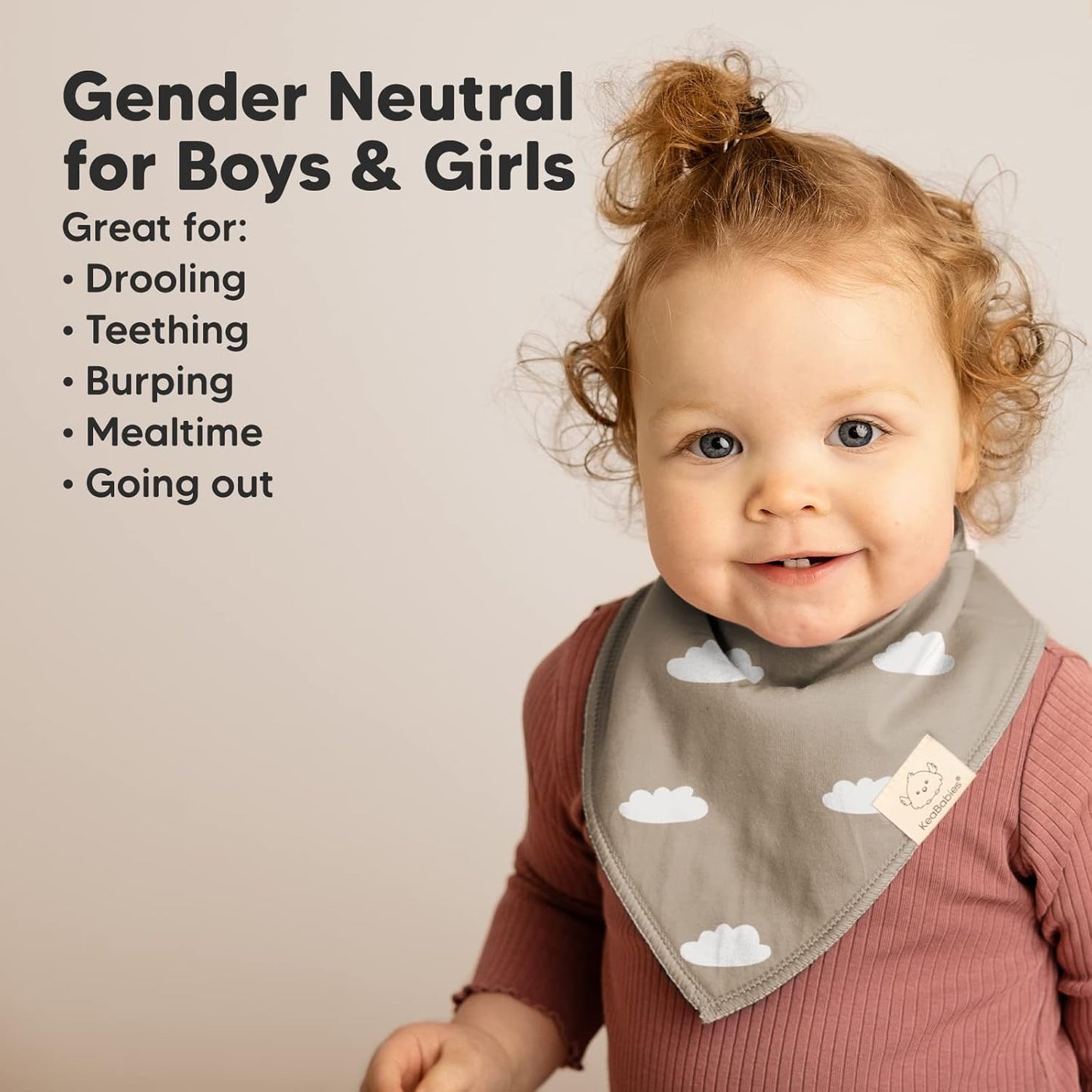 8-Pack Organic Baby Bandana Bibs for Boys, Girls - Super Absorbent Triangle Baby Bibs for Drooling and Teething Infant, 100% Cotton Extra Soft for Newborn, Infant 0-36 Months (Grayscape)