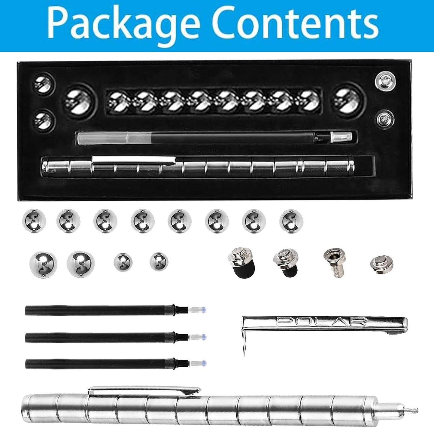 Fidget Pen,Magnetic Pen, Decompression Magnetic Fidget Toy Pen, Magnet Pen Fidget Toy Relieve Pressure Novel Toy Gifts for Kids or Friends! (Silvery)