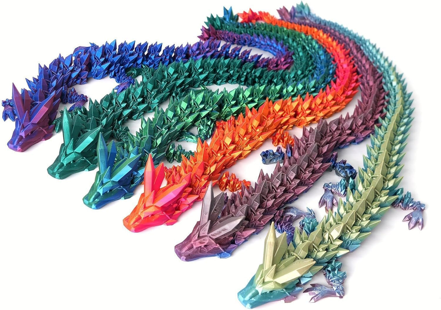 3D Printed Dragon Fidget Toys Dragon Egg 12inch Flexible Dragon Toy 3D Printed Dragon Egg with Articulated Dragon Inside Fidget Toys for Autism/ADHD Easter Toys Gifts (Multicolored)