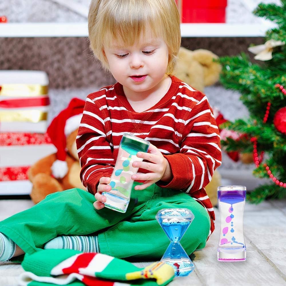 Liquid Motion Bubbler Timer 3 Pack Colorful Marine organism Theme Hourglass Timer Sensory Toys Children Activity Toys Calm Relaxing Desk Toys Anxiety Toys Autism Toys ADHD Fidget Toys