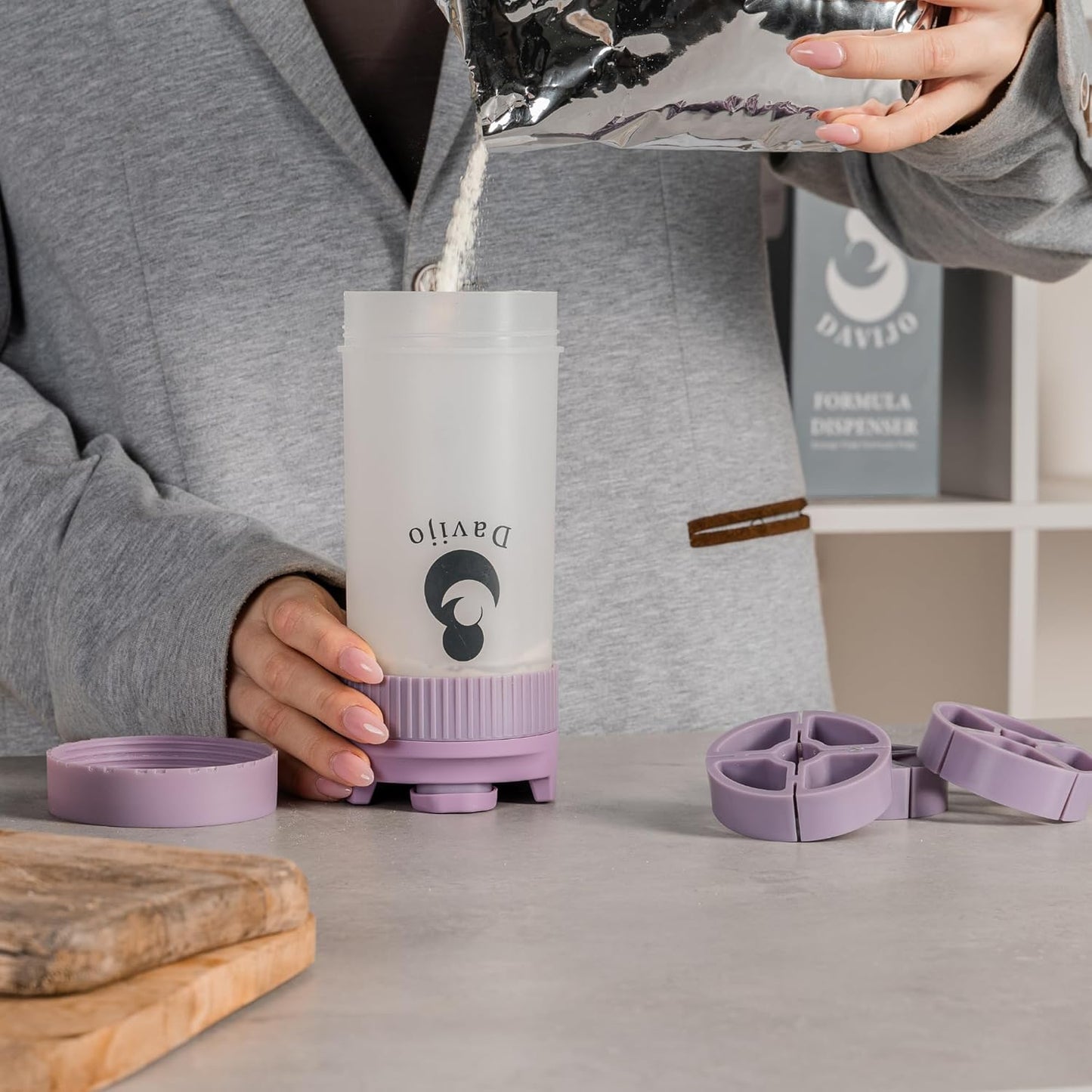 Formula Dispenser - Replaces Hand Scooping - Add Desired Amount with a Few clicks - Baby Formula Container to go - 10ounces Baby Milk Powder Storage - for Home & Travel