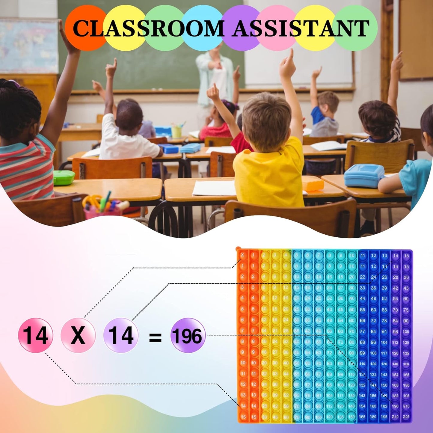 Multiplication Game Sheet DK-SIMINA Pop It Multiplication Fidget Math Toy 15x15 Multiplication Game P0PP Fidgety Toy Bubble Pressure Relief Fidgety Game Multiplication Learn Math Manipulation
