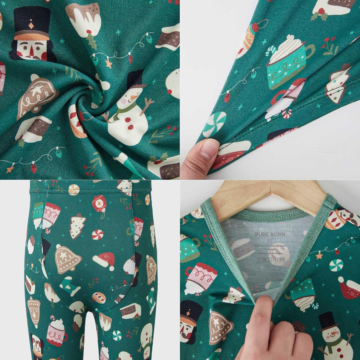 pureborn Baby Viscose From Bamboo Pajamas Set Pjs - Kids Toddler Girl Snug Fit Viscose Sleepwear 2pcs 18M-8Y