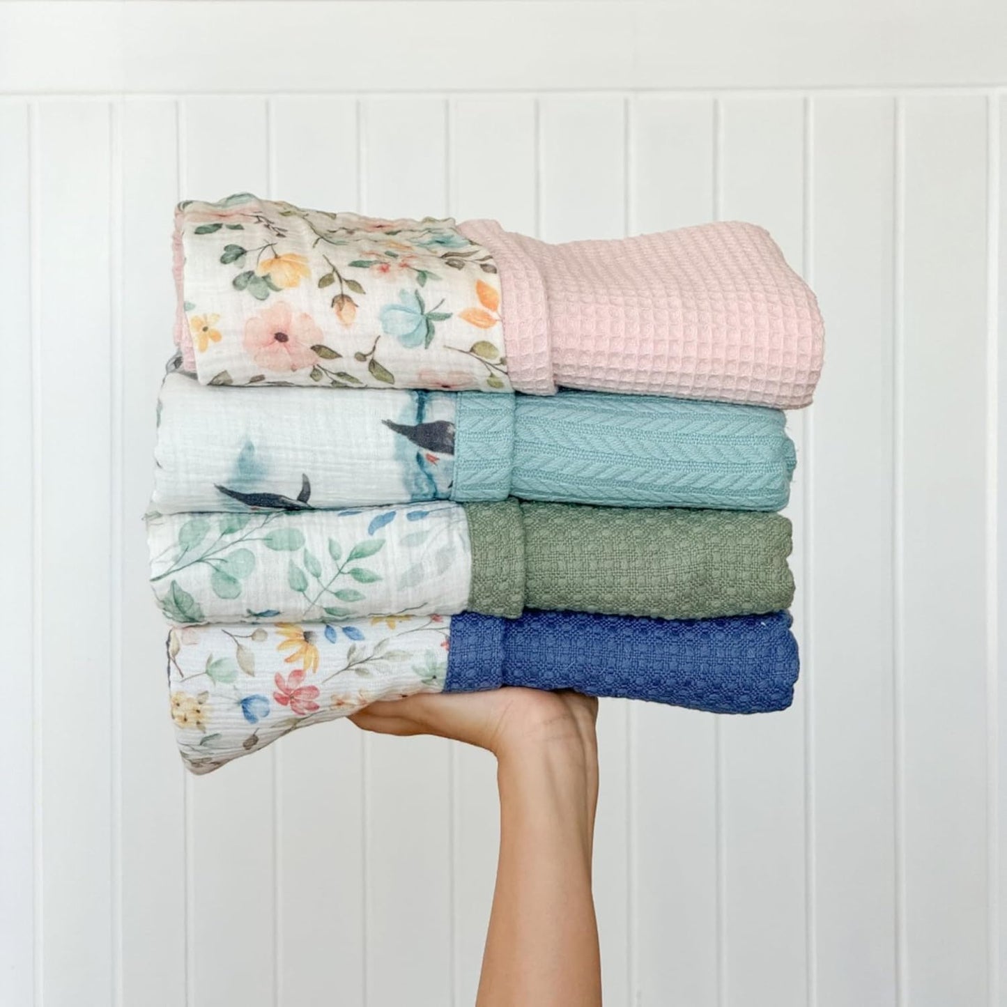 Personalized Baby Blanket with Name – Handmade 100% Organic Cotton Newborn Gift | Custom Knit Blanket for Boys, Girls, Kids & Baby Showers