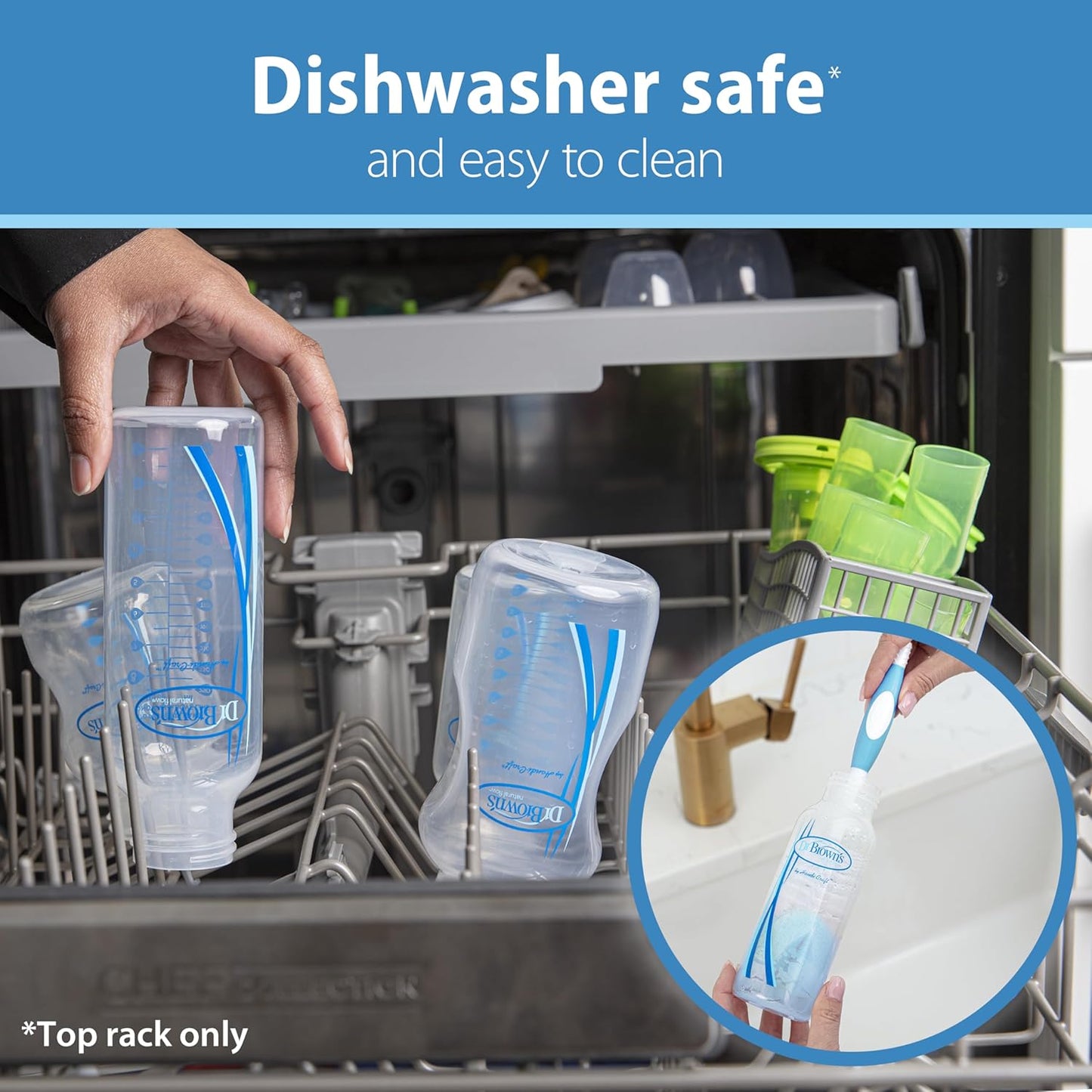 Dr. Brown's Natural Flow Anti-Colic Options+ Narrow Baby Bottle Gift Set with Advantage Pacifier, and Bottle Travel Caps