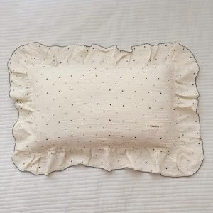 BuLuTu Cotton Muslin Toddler Pillowcases for Girls Boys Polka Dots Design Kids Pillow Cases Soft Breathable Standard Pillow Cover, Envelope Closure,1 Piece, 20"x26"