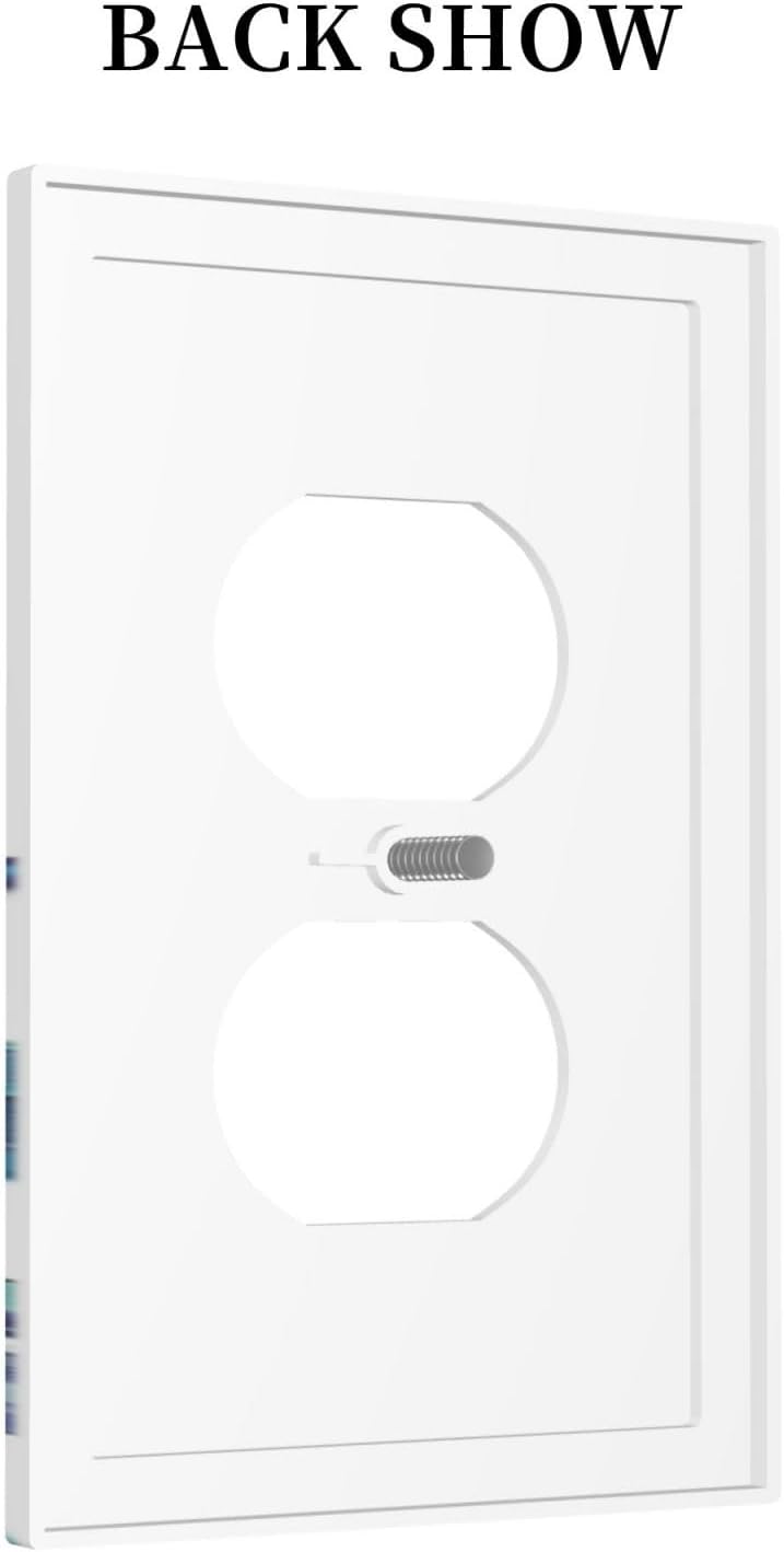 Outlet Covers Vibrant Turtle Seagrass Watercolor Painting 1 Gang Duplex Wall Plate Decorative Switch Plates Electrical Receptacle Faceplate Light Switch Cover for Bathroom living Room Decor