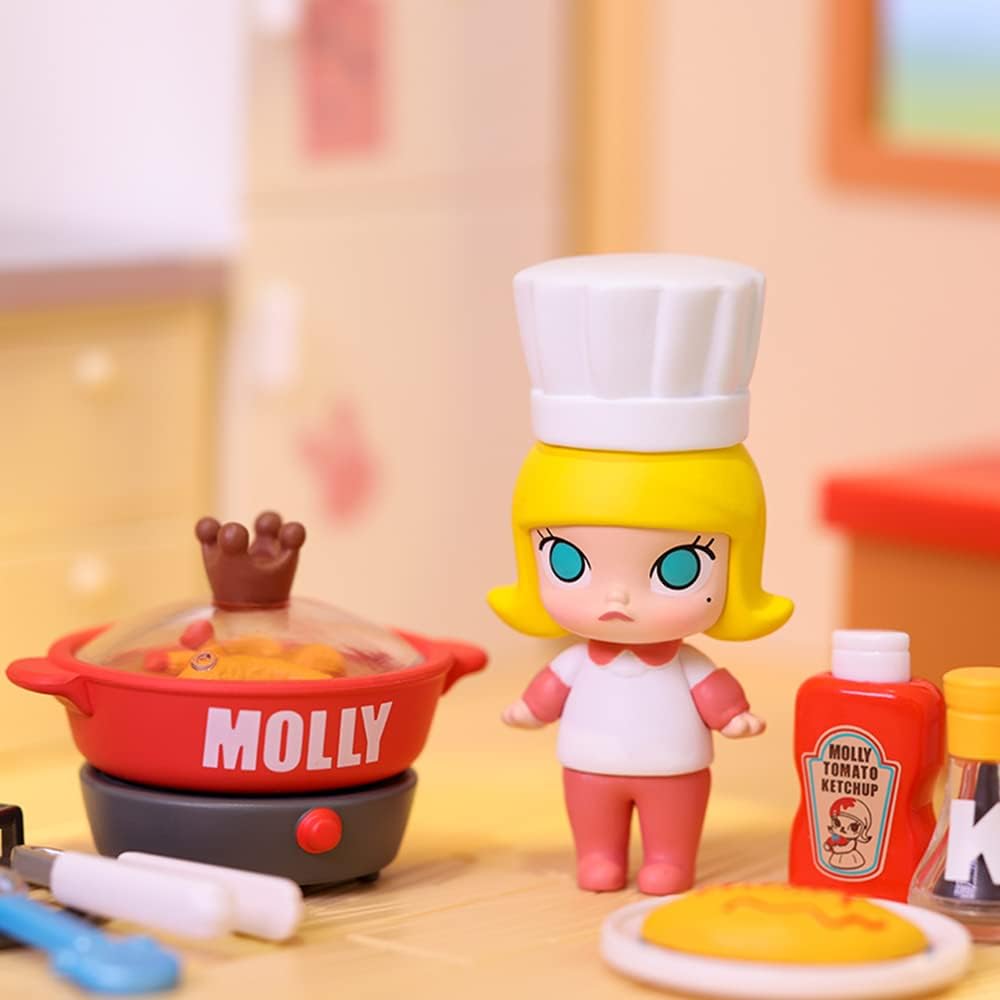 POP MART MOLLY Cooking Prop Blind Box Figures, Random Design Box Toys for Modern Home Decor, Collectible Toy Set for Desk Accessories, 8PC
