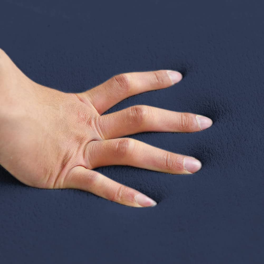 Loartee Nursery Rug - Coral Velvet Crawling Rugs & Area Rugs (6'8"x9'8", Dark Blue) for Toddler Children's Play & Yoga Mat