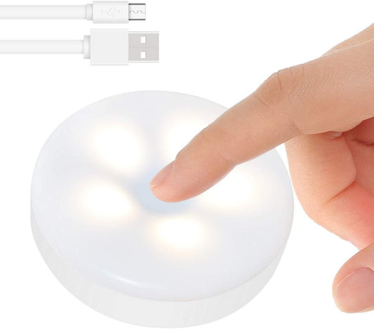 Mini Touch Light, Rechargeable Battery Operated Closet Lights Wardrobe Lights, Magnetic Stick-on Anywhere LED Night Light, Wireless Under Cabinet Lighting, Dimmable Tap Push Light Lamp