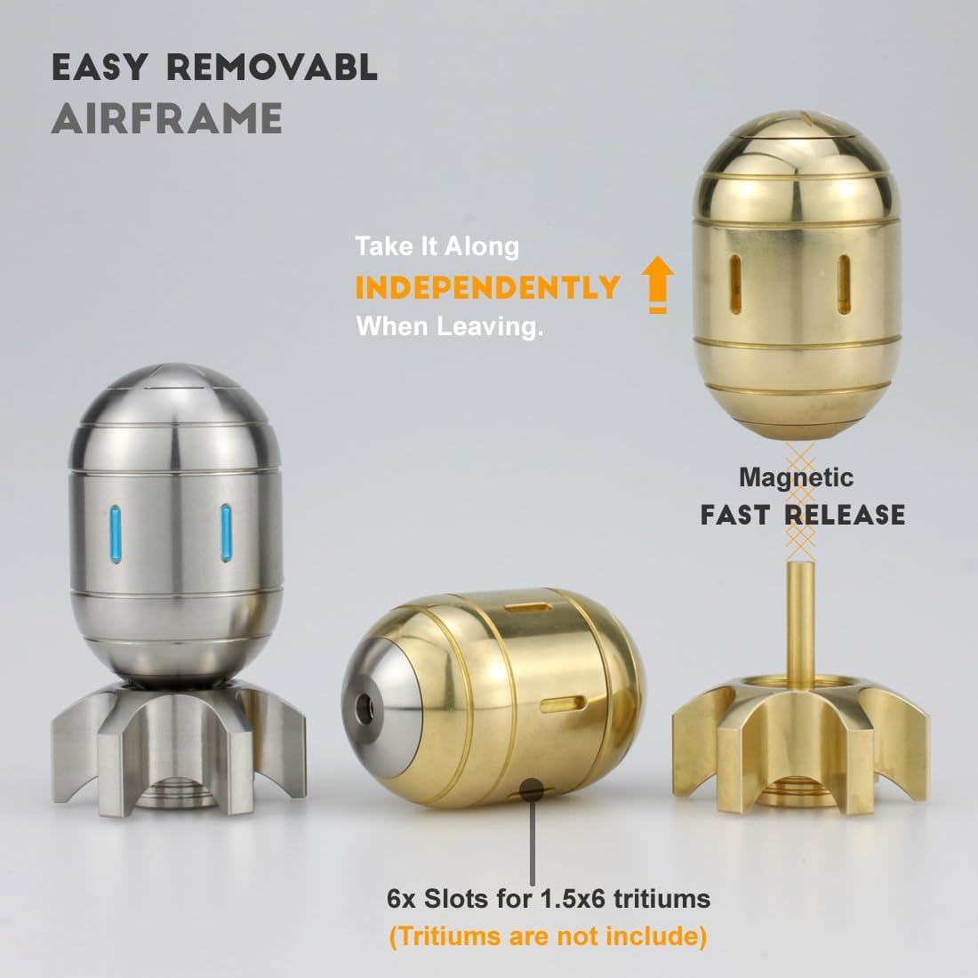 Atomic Bomb Fidget Toys, Metal Fidget Spinners, 3 in 1 Executive Desk Toy, EDC Clicker, Office Sculpture Home Decor, Stress Relief, Gifts for Teens Men Adults (Stainless Steel)