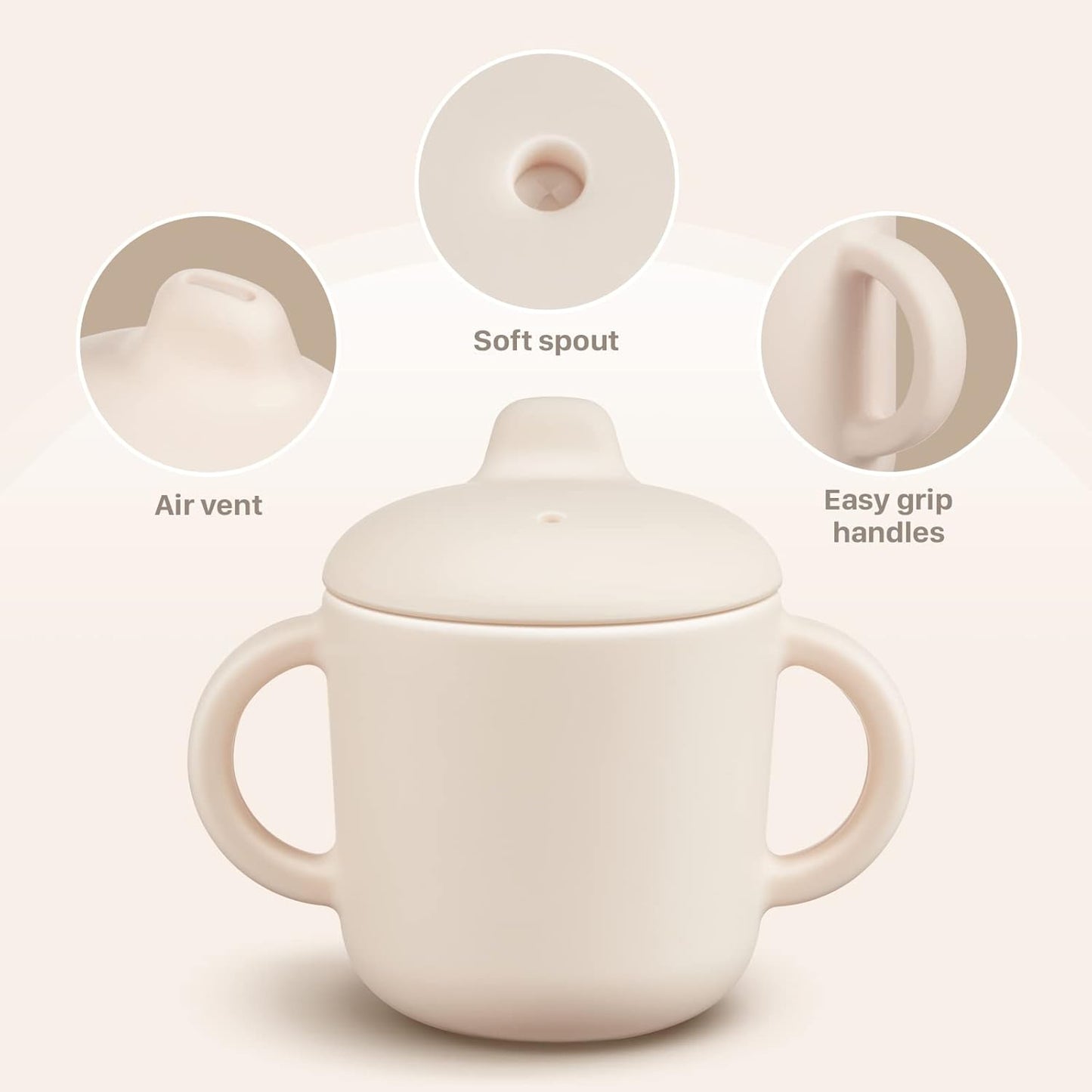 6 Months+ Sippy Cups with Handles,Small Silicone Sippy Cups Leak Proof 5oz,No Spill Sippy cups for Toddlers (Green)