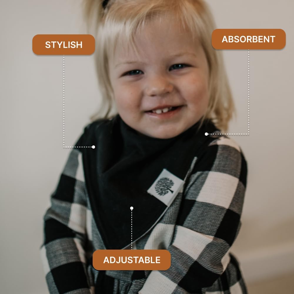 Parker Baby Bandana Drool Bibs 8 Pack Baby Bibs for Boys, Girls, Unisex - Soft & Stylish Teething Bibs for Babies