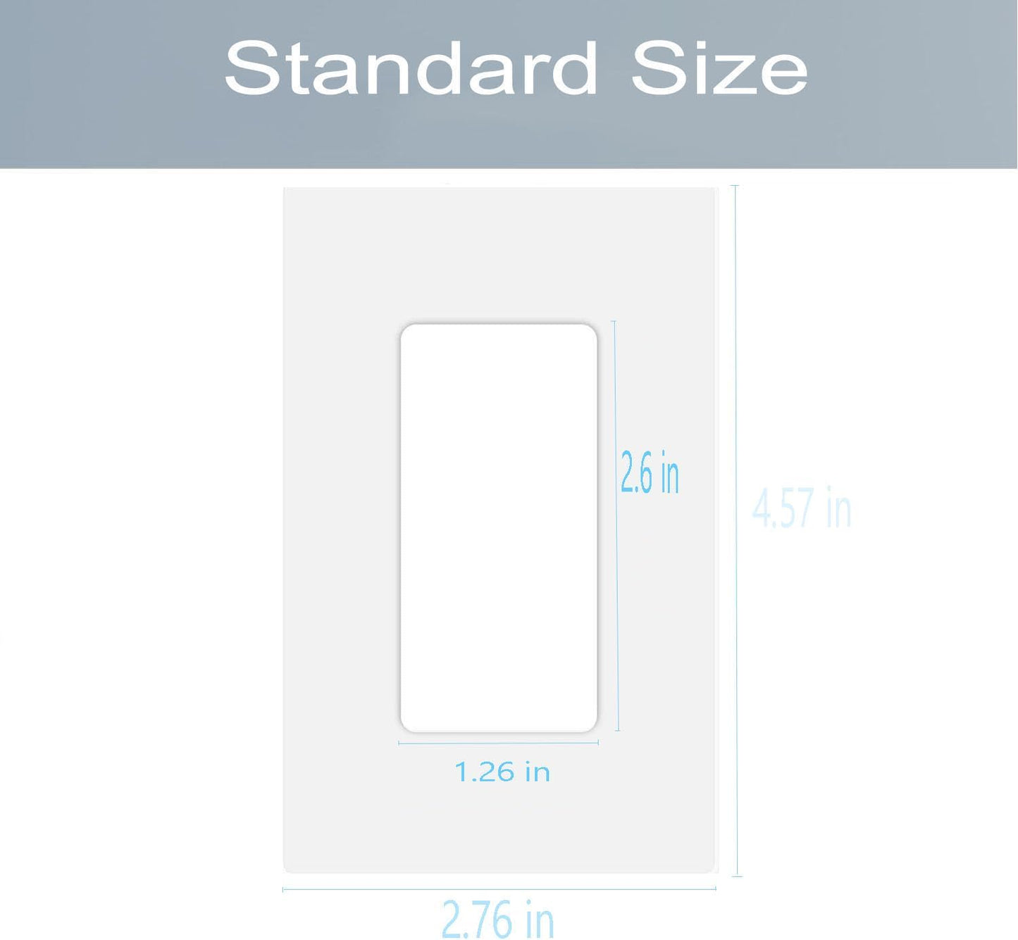 20 Pack 1-Gang Screwless Decorator Wall Plate Cover Switch Outlet Electrical Faceplate for Light Switche, Smart Switch, Receptacle, Dimmers, USB Outlet, GFCI, Child Safe Cover Plate, White