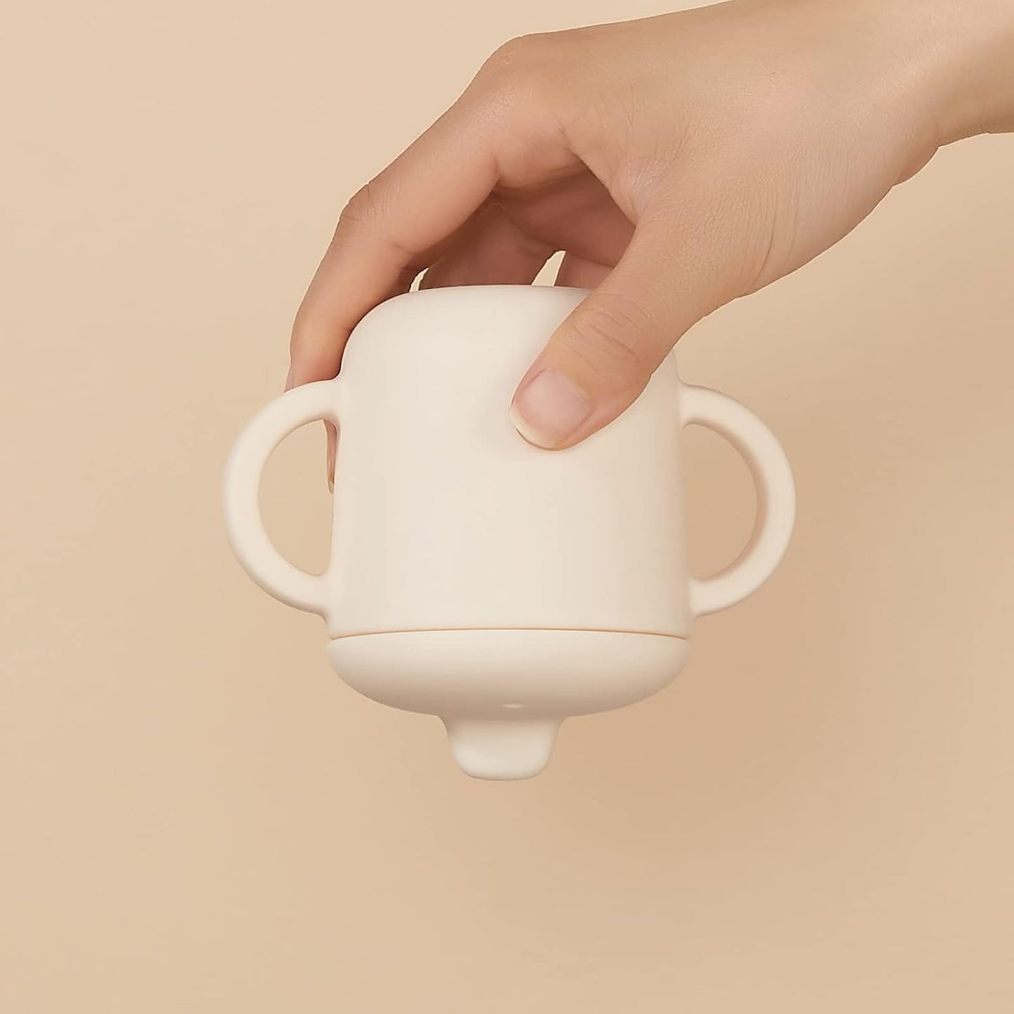 6 Months+ Sippy Cups with Handles, Small Silicone Sippy Cups Leak Proof 5oz,No Spill Sippy cups for Toddlers (Powder Blue)