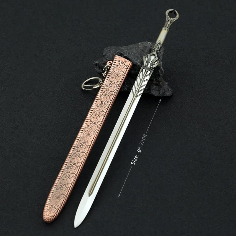 God of War Ragnarök Kratos Action Figures Game Toys Collection Keychain Desk Decoration Backpack Pendant Gift (Freyr's Ingrid Sword)