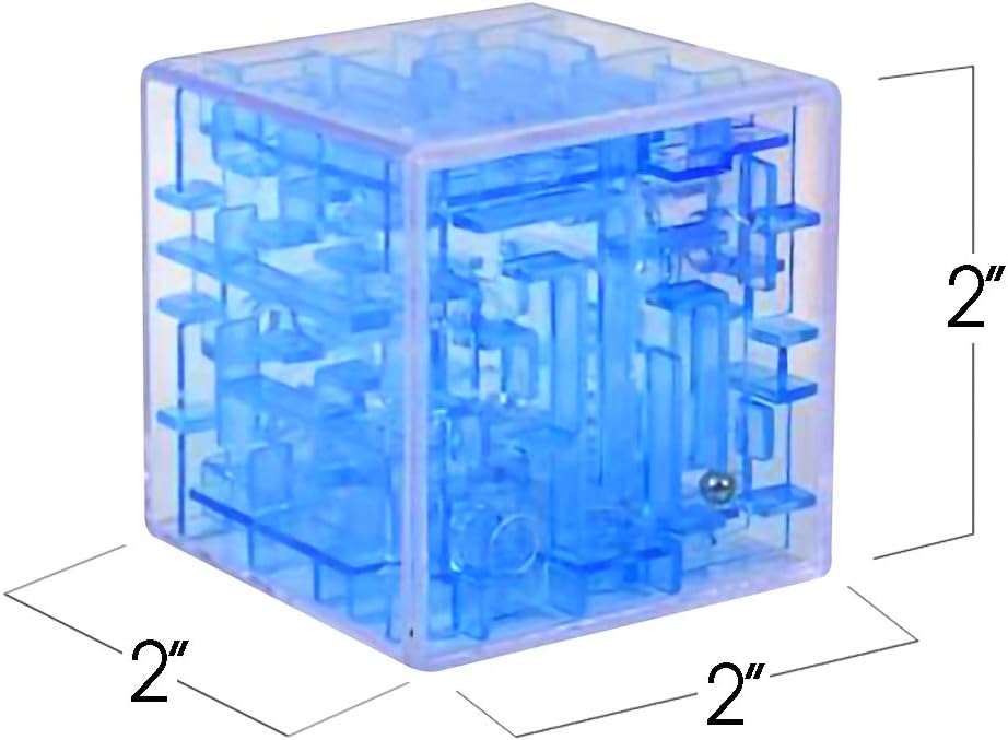 Gamie Brainy Maze Puzzle Cube Game, Set of 3, Maze Cube Puzzles for Kids, Mini Fidget Toys and Brain Teasers for Children, Birthday Party Favors, Goodie Bag Fillers, Stocking Stuffers