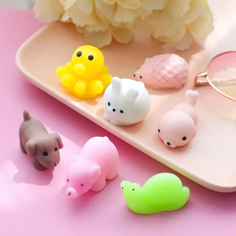50pcs Mochi Squishy Toys Kids Party Parent-Bonding Calming Mini Fidget Animal Stress Relief Fun Entertaining Toys for Kids