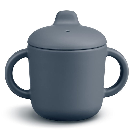 Silicone Sippy Cups for Baby 6 Months+, Leak Proof 5oz, Microwavable for 1+ Year Old (Gray)