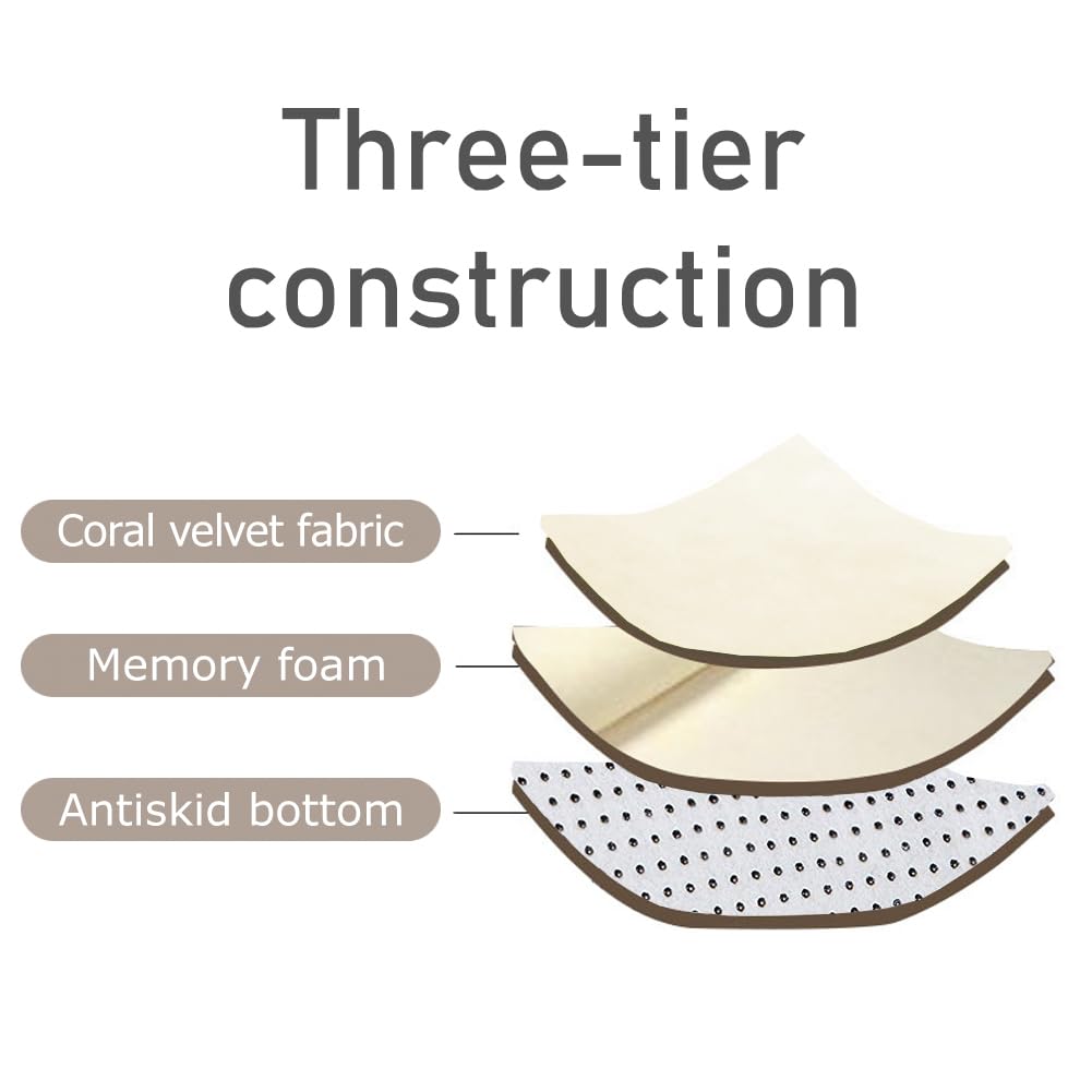 Loartee Coral Velvet Crawling Rug (6'7"x6'7", Beige) for Toddler Children Play Area Rug Yoga Mat Exercise Pad Carpet