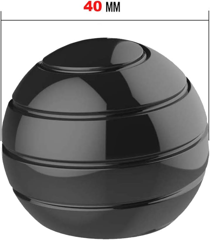Metal Kinetic Desk Toy, Optical Illusion Fidget Spinning Top Ball, Unique Executive Stress Relief Gift for Adults & Kids