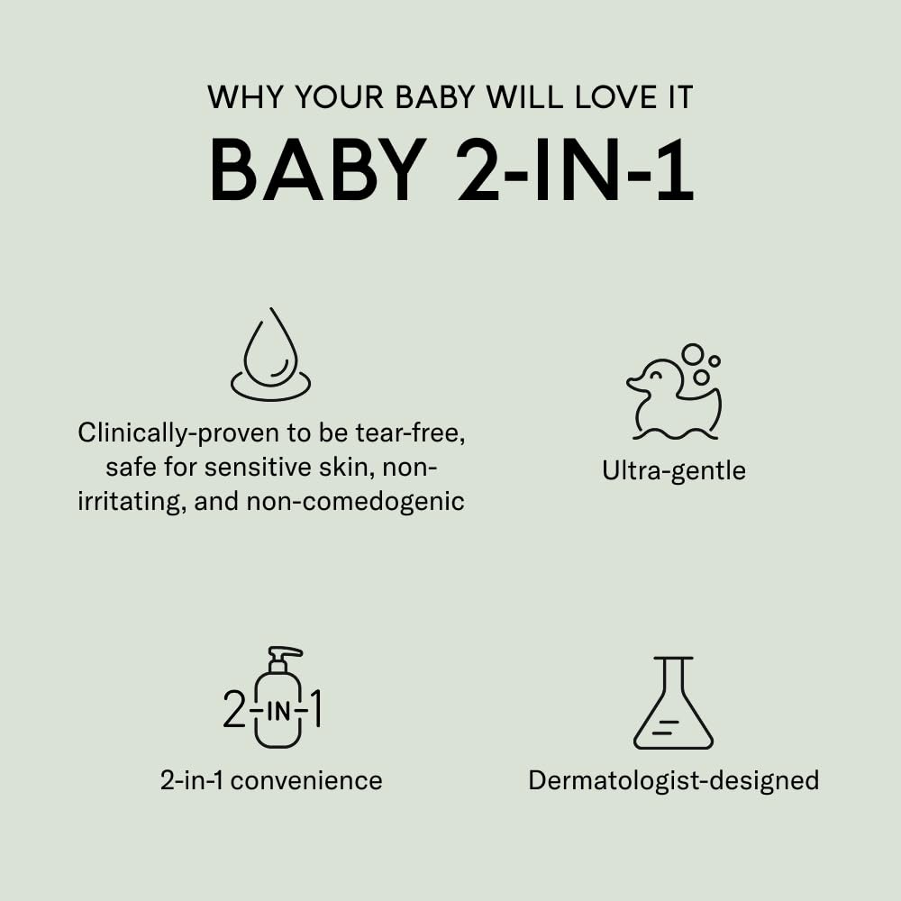 SEEN Baby 2-in-1 Shampoo & Body Wash – Fragrance-Free, Tear-Free & Non-Irritating – Dermatologist-Developed Gentle Cleanser for Sensitive & Eczema-Prone Skin