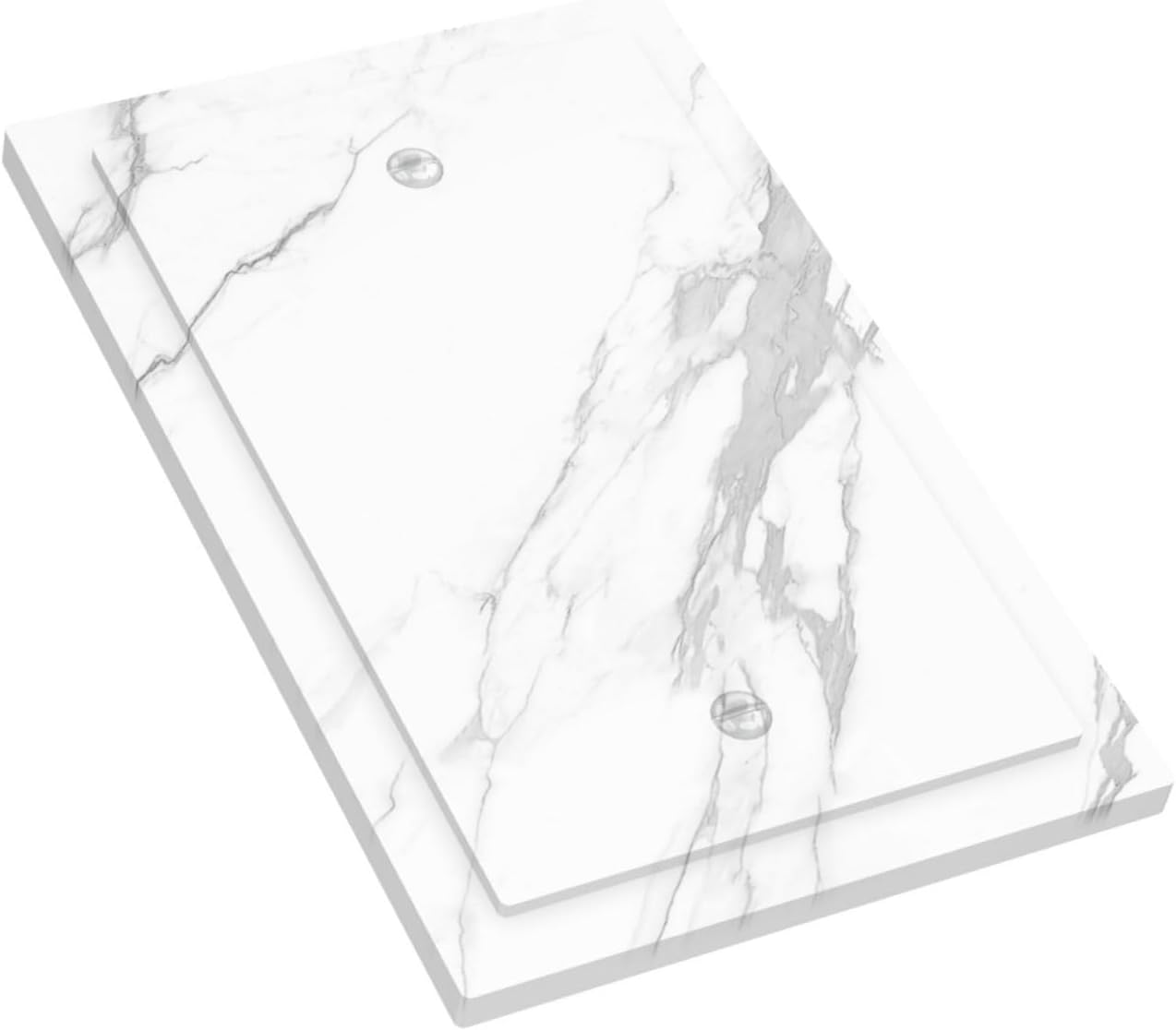 Light Switch Cover Plate Modern White Gray Marble 1 Gang No Device Blank Electrical Wall Plates Faceplate Decorative Switch Plate for living Room Bathroom Decor