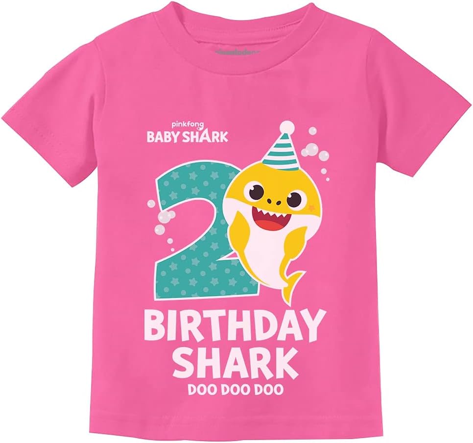 Baby Shark 2nd Birthday Shirt - Toddler Outfit for 2 Year Old Boy or Girl - Cute Kids Party Tee