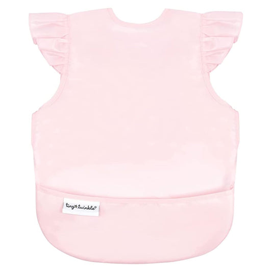 Tiny Twinkle Mess Proof Baby Bib - Waterproof & Lightweight Baby-Led Weaning Apron | 100% Recycled Polyester, Easy Clean & Machine Washable (Rose, Small 6-24 Months)