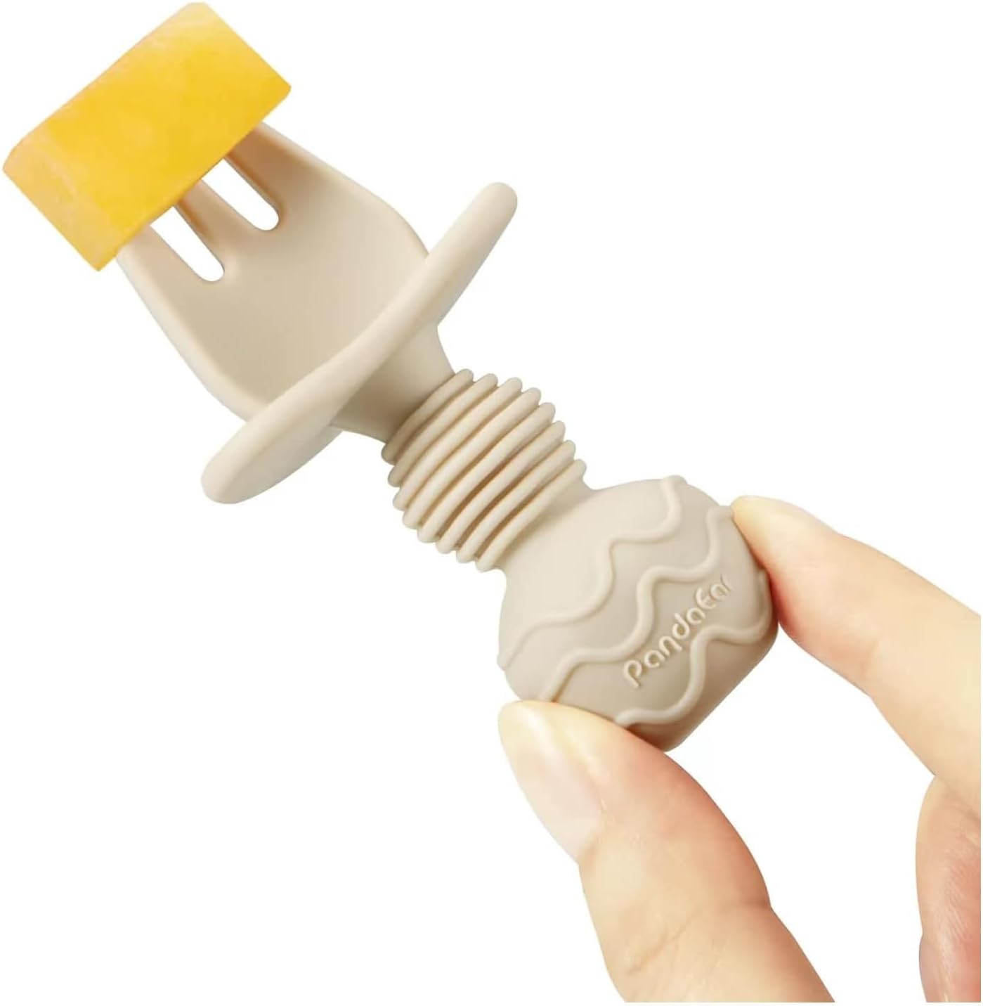 PandaEar 6 Pack Silicone Baby Spoons and Fork Feeding Set- Anti-Choke First Self Feeding Utensils for Baby Led Weaning Ages 3 Months (Pink, Green&Linen)