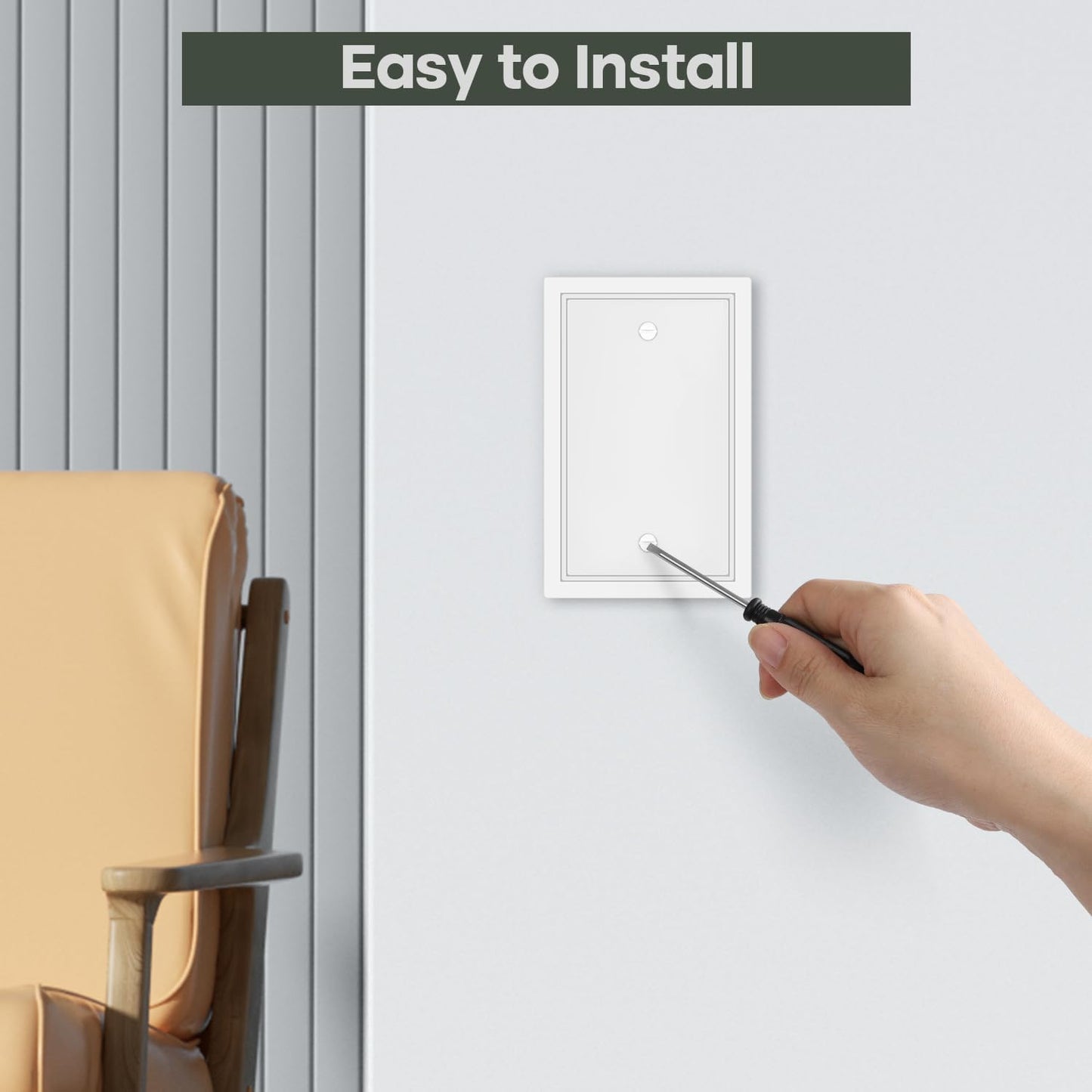 4 Pack Single Blank Outlet Cover Plate White Classic Decorative Blank Light Switch Plates Cover 1 Gang Blank Wall Plate for Duplex Toggle