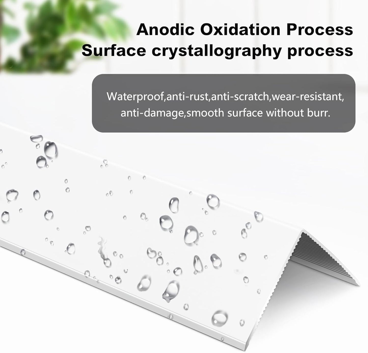 Aluminium Alloy Metal Corner Guards 10 Pcs Wall Corner Protector 0.6" x 0.6" x 48" Wall Corner Protection Decoration White Pack of 10 Corner Guards 20 Ga/1 mm Thickness