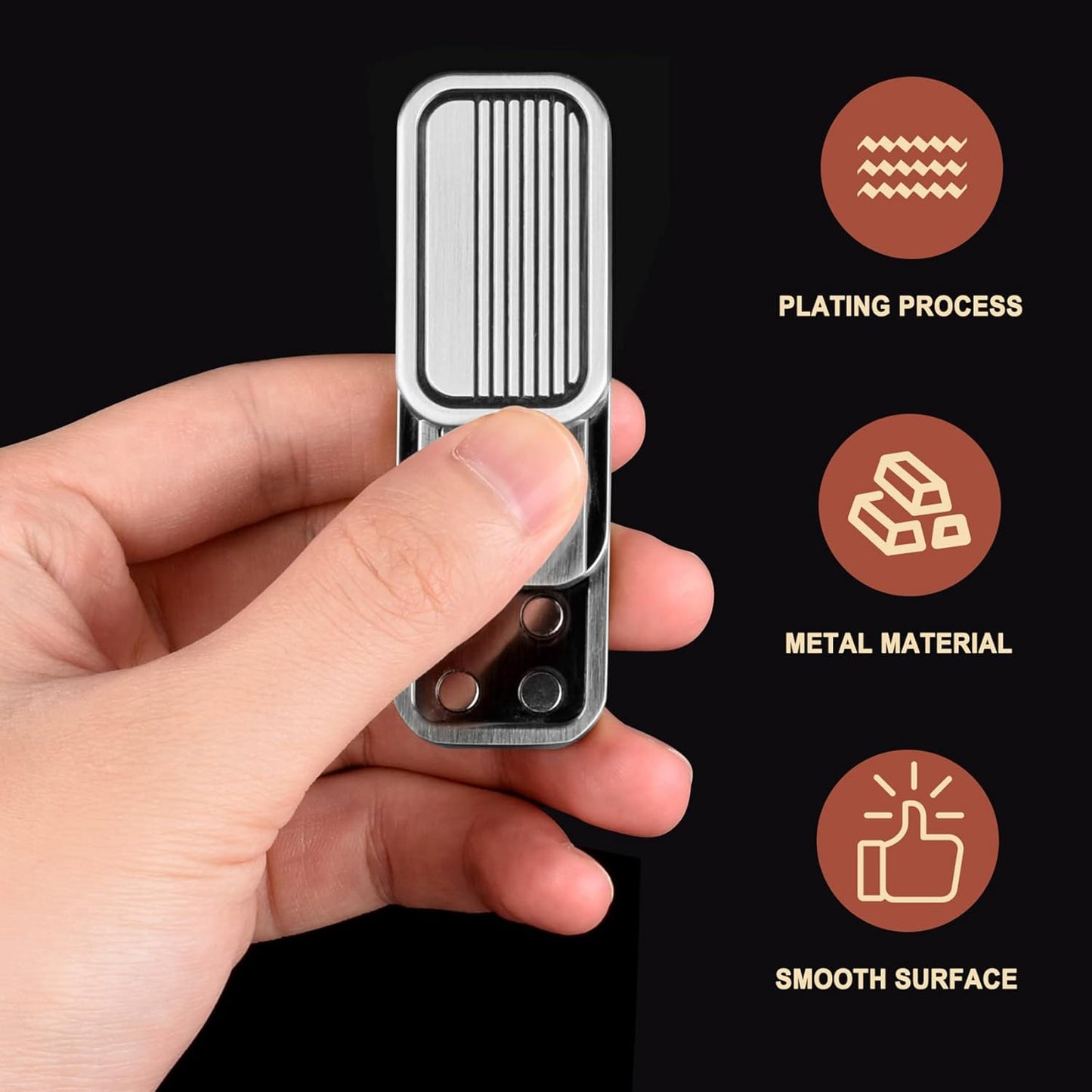 2 Pack EDC Metal Fidget Slider Toys- Stress Relief Toy Metal Slider Fidget Office Desk Toys for Adults (Poker Fidget Slider A+CP3)