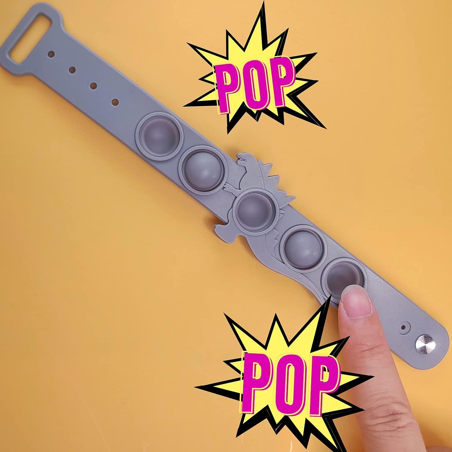 fidgets for Classroom, 2pcs Quiet Silent pop Wristband Watch, Autism Sensory Products, Stress Toys, Silent ADHD Toys for Adults Kids Toddlers