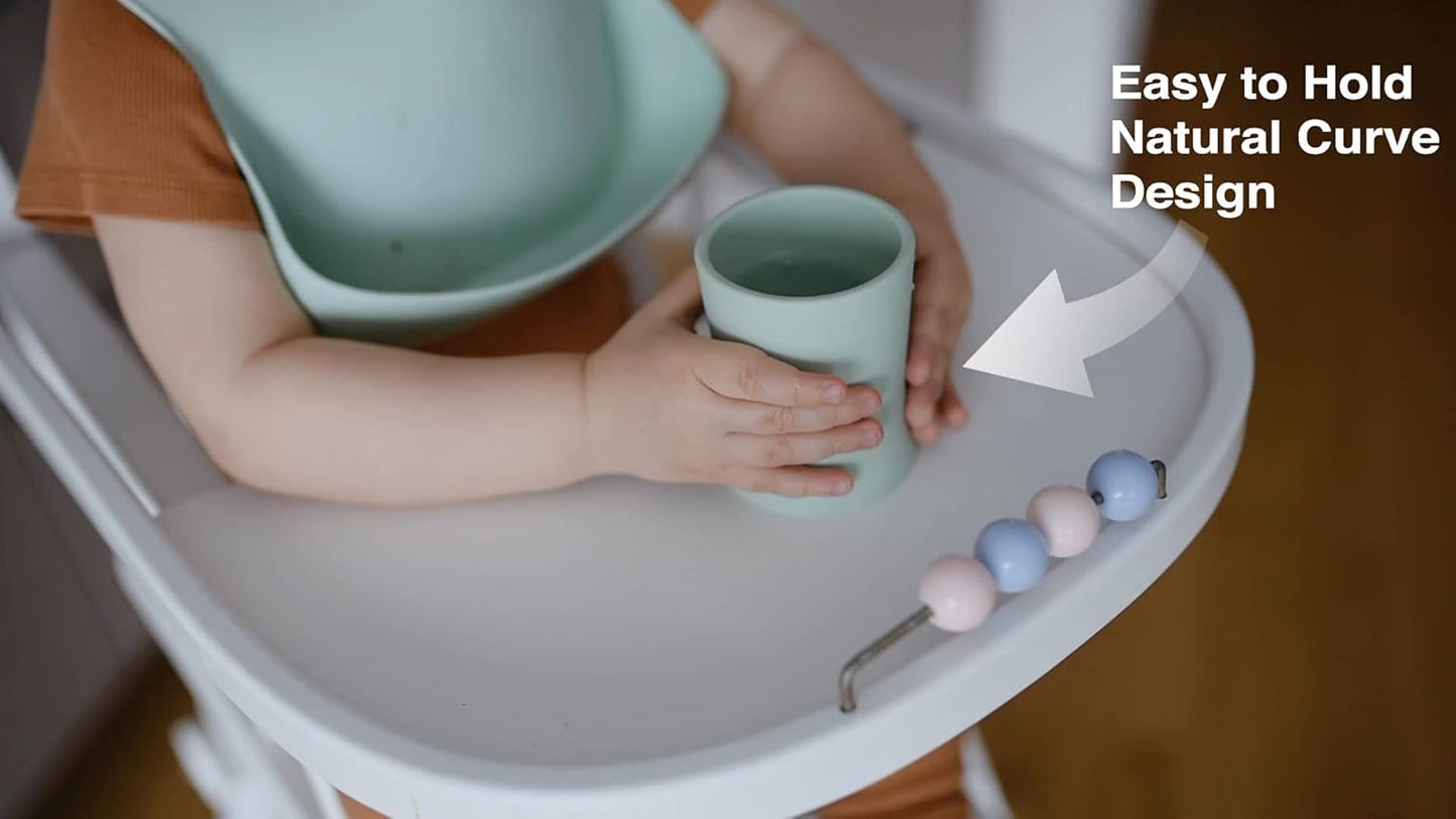 otterlove Silicone Baby & Toddler Training Cup - Pediatric OT Approved - 100% Platinum Pure LFGB Silicone - Unbreakable - Plastic Free - Tiny Cup Perfect for Baby Led Weaning (Sage)