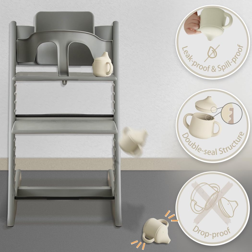 Moonkie Silicone Baby Sippy Cups | 3 Stages Training Cup Straw Cup for Infants Toddlers and Kid | 4 oz 1Pack