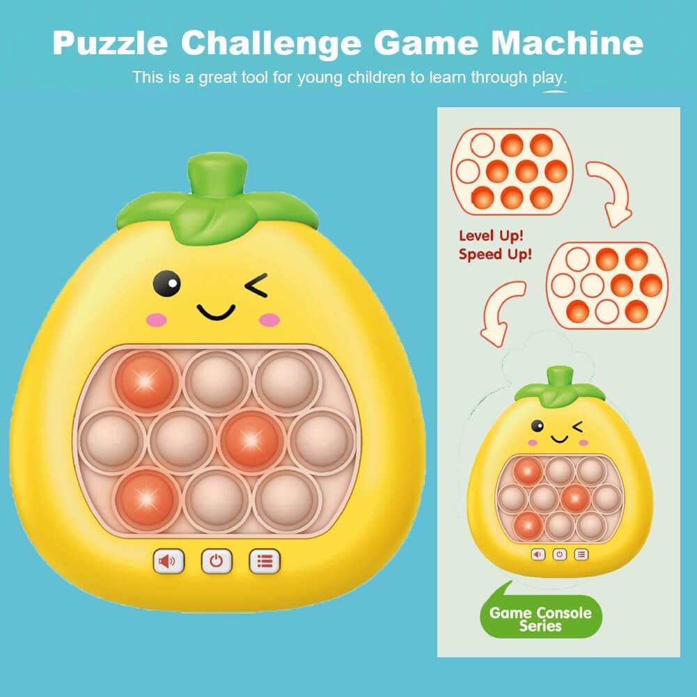 Quick Push Game Console,Pop Fidget Toys ,A Toy Game Machine That Exercises Reaction Ability and Improves Concentration | Gift Idea for Kids & Teens Boys & Girls (Pear)