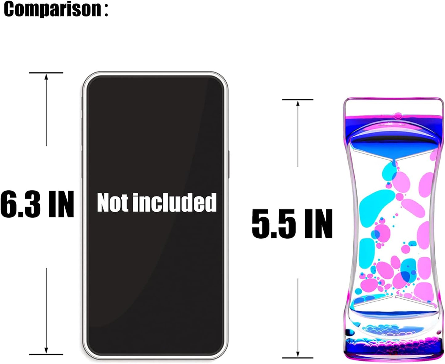 Liquid Motion Bubbler for Sensory Toys, Set of 5 Fidget Timer Liquid Toy for Home Ornament, Oil Drop Water Desk Toys, Liquid Timers for Autism Toys, Relaxing Activity, Different Mixed Colors