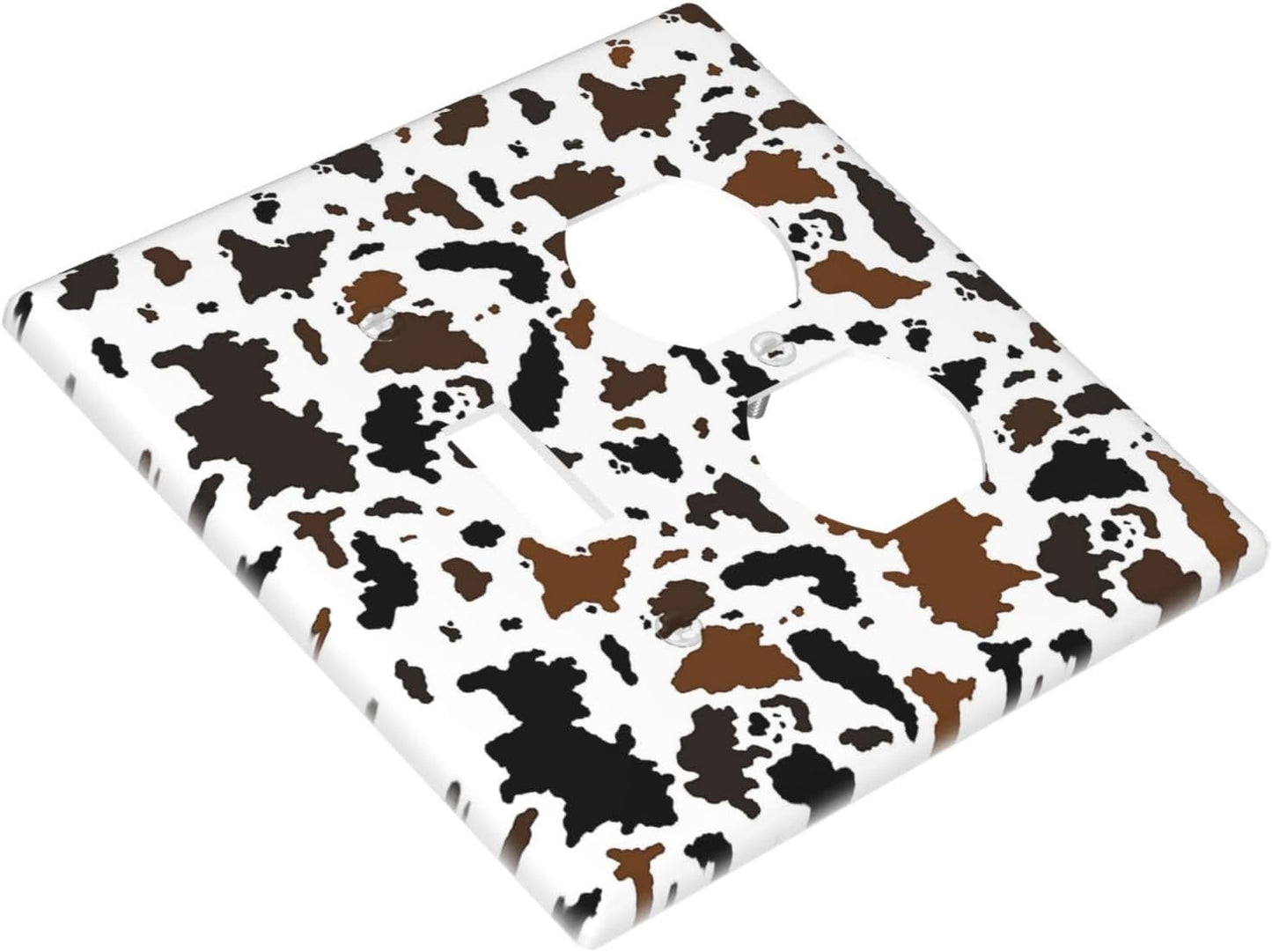 Wallplates Rustic Cowhide Highland Cow Milk Cow 1 Toggle 1 Duplex Switch Plate Electrical Gfci Faceplate Decorative Light Switch Covers For Farmhouse Home Decor