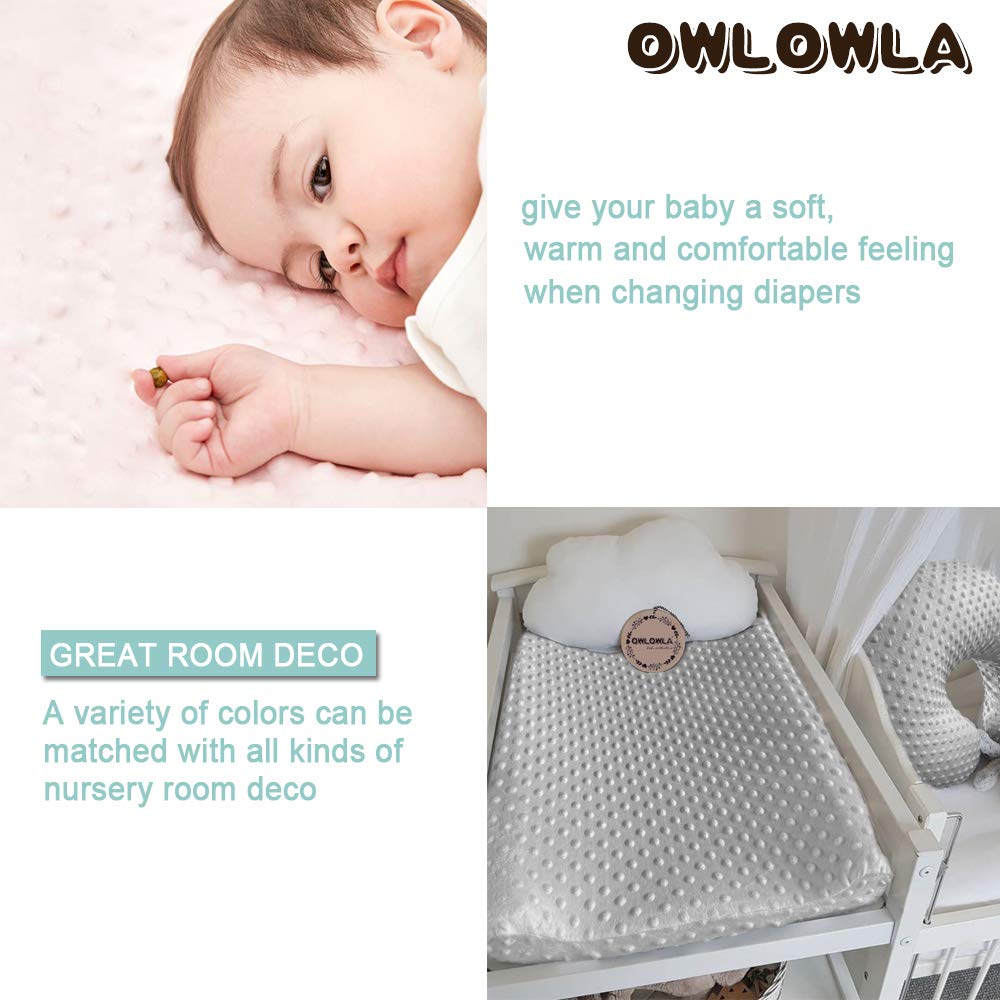 Owlowla Changing Pad Cover, Soft Minky Dots Changing Table Sheets for Baby Boy and Girl(Khaki)