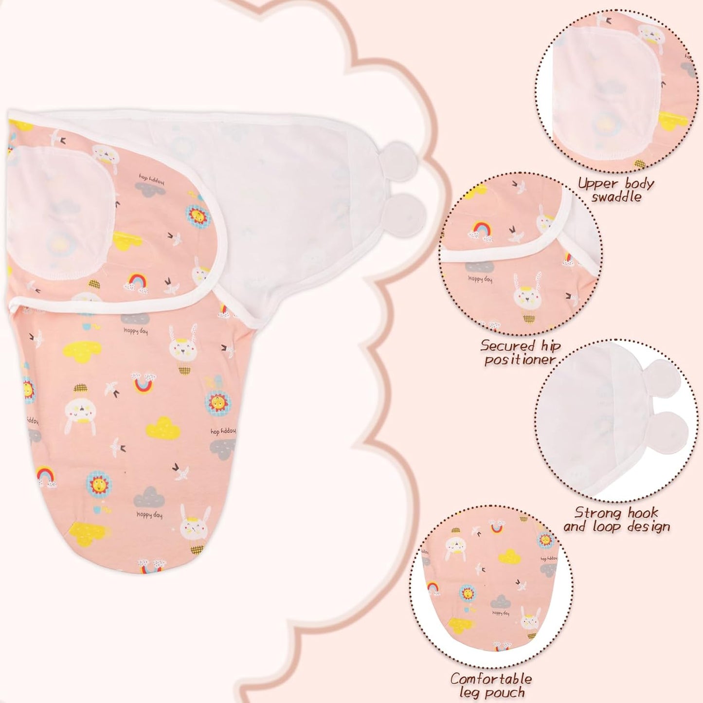 Baby Swaddle Sleep Sacks with Hats for 0-3 Months Baby Swaddle Blanket Wrap Newborn Swaddles Sack for Baby Boy Girl