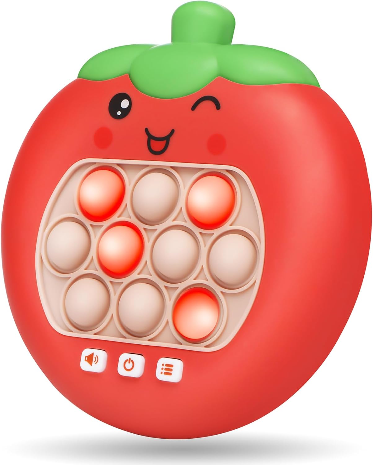 Upgrade Pop It Game Light Up Fidget Toy, Quick Push Pop Game, Fast Push Game for Kids Adult Handheld Games Controller, Portable Puzzle Game Machine for Gifts for 3-12 Children Kids (Strawberry)